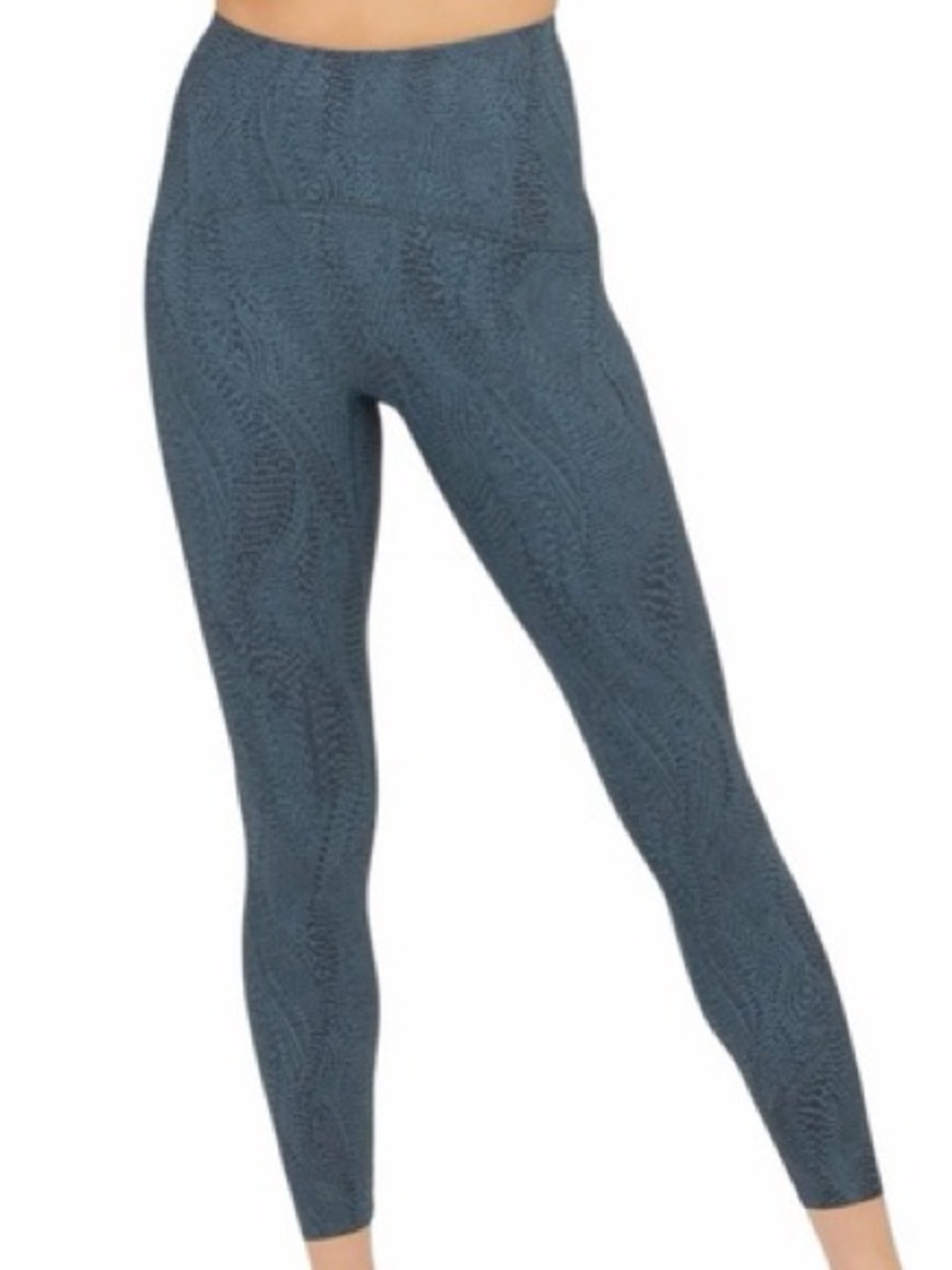 SPANX Navy Textured High-Waist Leggings